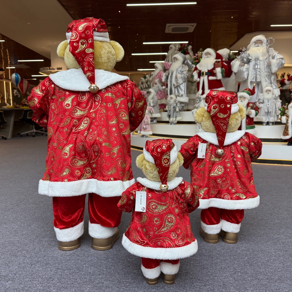 Luxury 20Inch +24Inch +36Inch Xmas Animal Santa Bear Doll Decoration Christmas Ornaments Handmade Eco Friendly Santa Claus Doll