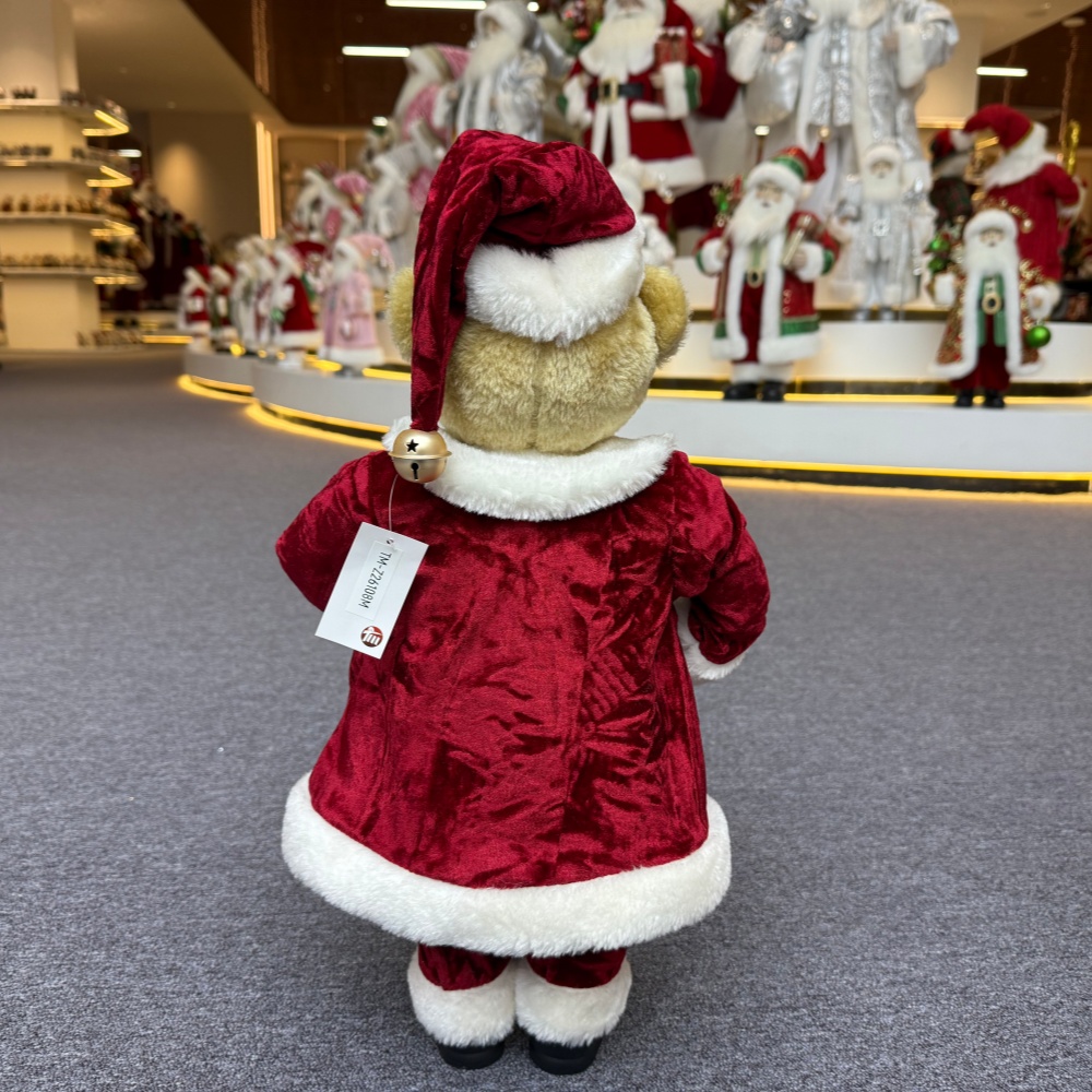 High Quality Luxury 20Inch +24Inch +36Inch Animal Santa Bear Christmas Ornaments Handmade Eco Friendly Santa Claus Doll