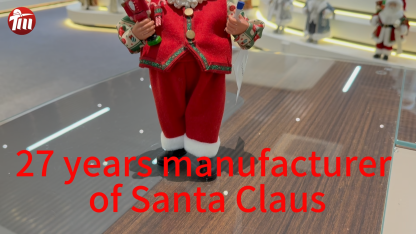 11Inch Xmas Handmade Resin Santa Claus Doll with Nutcracker and Brush Handicraft Polyresin Santa Claus Indoor Decoration