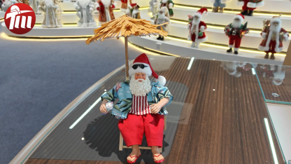 Polyester Fabric Eco Friendly Reusable Santa Claus Christmas Ornaments Beach Leisure Vacation Style Santa Decor Xmas Figurine