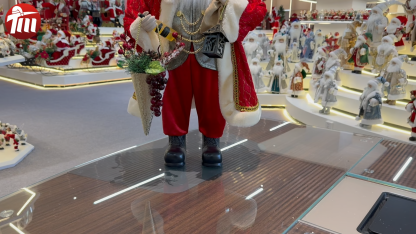 45cm Xmas Handmade Luxury Santa Claus Doll with Christmas Gift Bag And Wine Fruits lanterns Handicraft Santa Claus Indoor Decoration