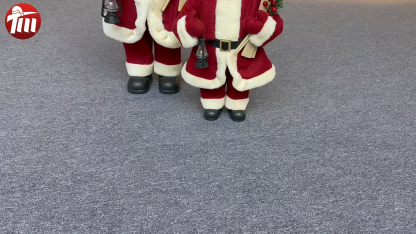 20Inch + 24Inch High Quality Luxury Animal Santa Bear Christmas Ornaments Handmade Eco Friendly Santa Claus Doll