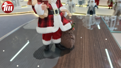 11" STANDING SANTA CLAUS Classic Eco-Friendly Gift Bag Toy Bear Xmas Gifts Polyester Fabric Doll