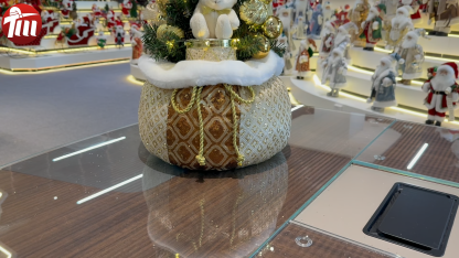 60cm Handmade Christmas LED Present Tree Sack Ornament Tabletop Decoration for Xmas Gifts Home Display Santa Claus Christmas 