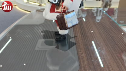 Modern 11" STANDING SANTA CLAUS Traveling with Suitcase and Camera Xmas Gifts Polyresin Santa Claus Doll