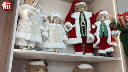 High Quality Luxury Animal Santa Bear Christmas Ornaments Handmade Eco Friendly 50cm