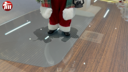 11Inch Xmas Handmade Resin Santa Claus Doll with Oil Lamp Handicraft Polyresin Santa Claus Indoor Decoration