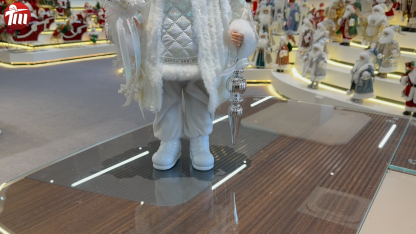 45cm Xmas Handmade Luxury Santa Claus Doll with Christmas Ball Handicraft Plush Santa Claus Indoor Decoration