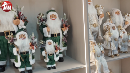 30-80cm Christmas Large Santa Claus Dolls Ornaments Standing Santa Figurine Doll Christmas Luxury Home Decoration Santa Claus