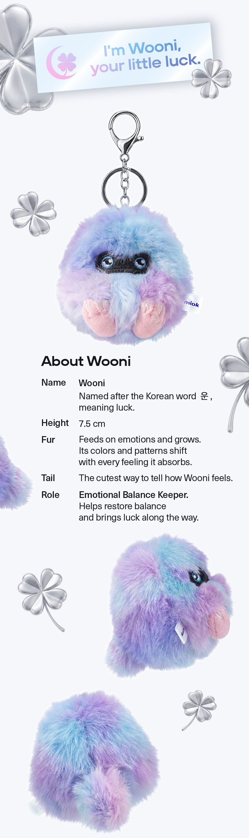 Wooni Plush Keychain | Cute Lucky Charm by MIOK – miok.global