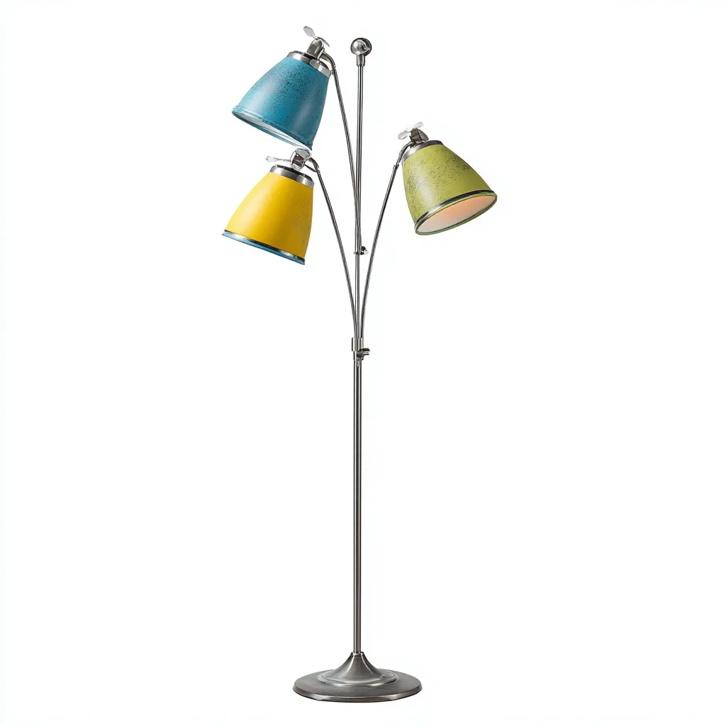 Lampada da terra in metallo 28x28x160 cm - blu-giallo-verde - design moderno regolabile-Designene