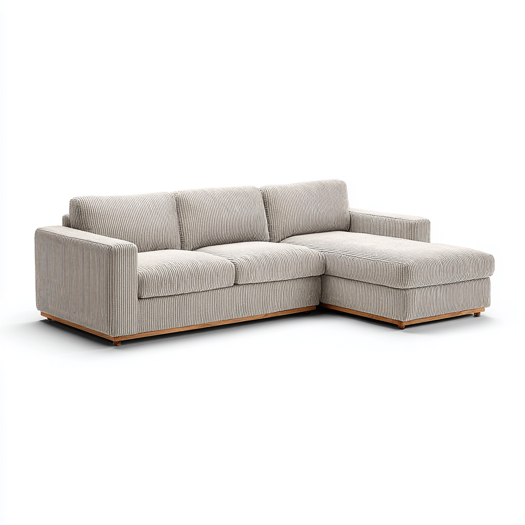 Divano angolare in tessuto 265x160x85 cm - grigio - design moderno-Designene
