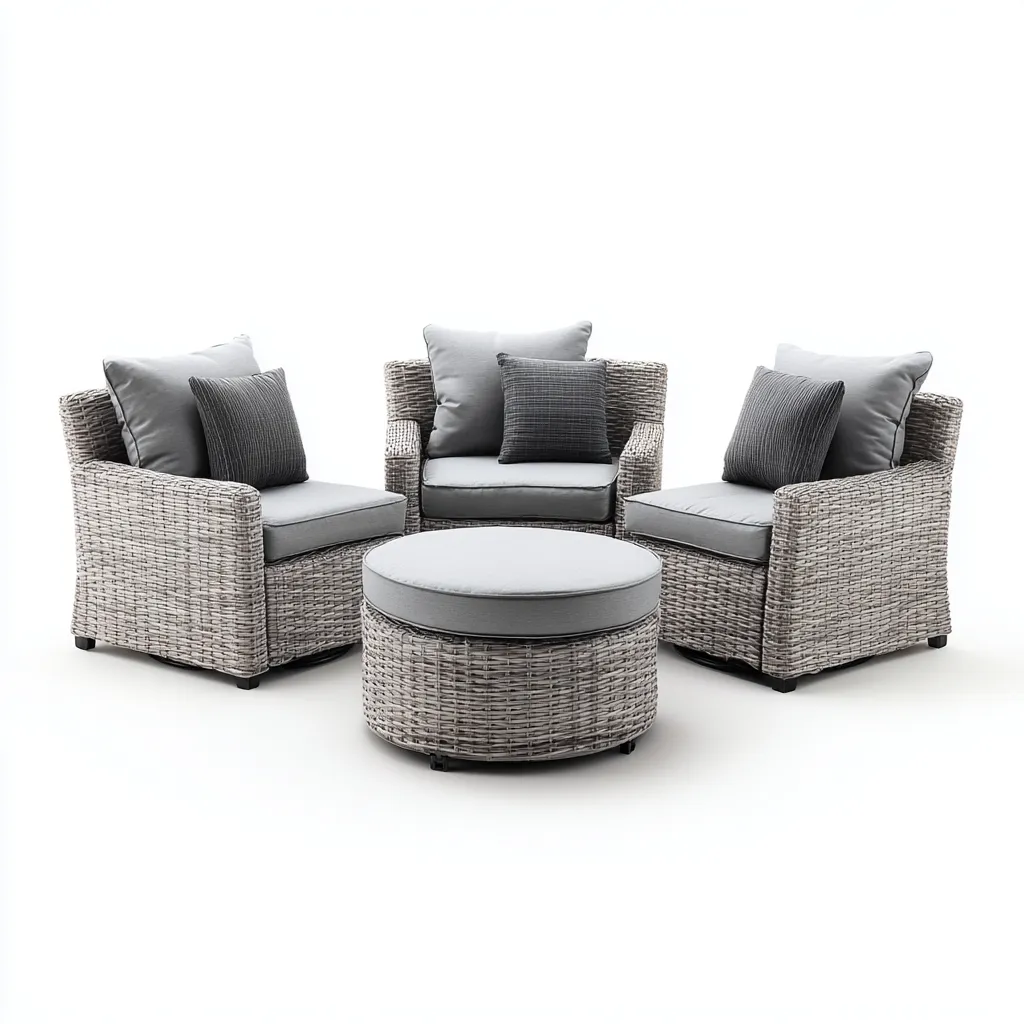 Divano da esterno in rattan sintetico con cuscini in tessuto 180x70x75 cm - grigio-chiaro - design moderno e compatto-Designene