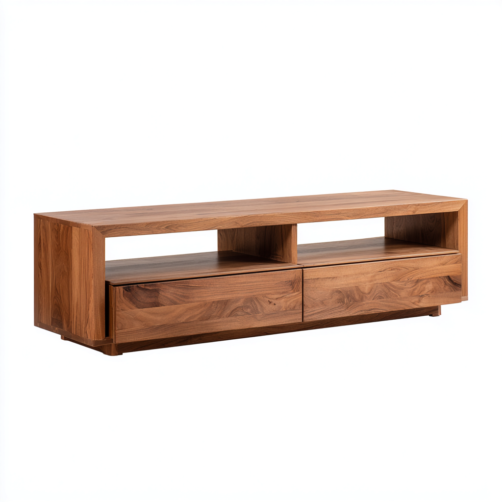Mobile TV in legno massello 180x40x45 cm - marrone - design contemporaneo-Designene