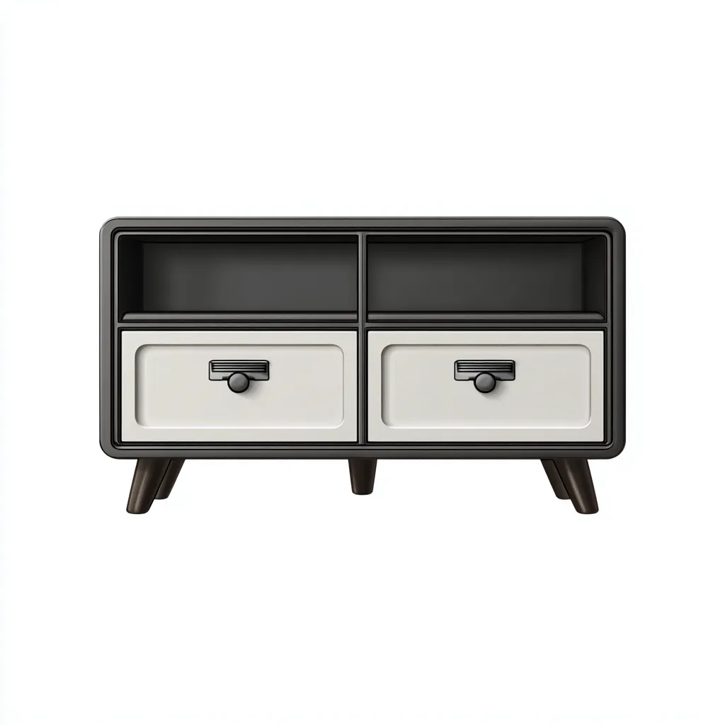 Mobile TV in legno MDF 90x40x55 cm - Nero-Grigio - Design moderno minimalista-Designene