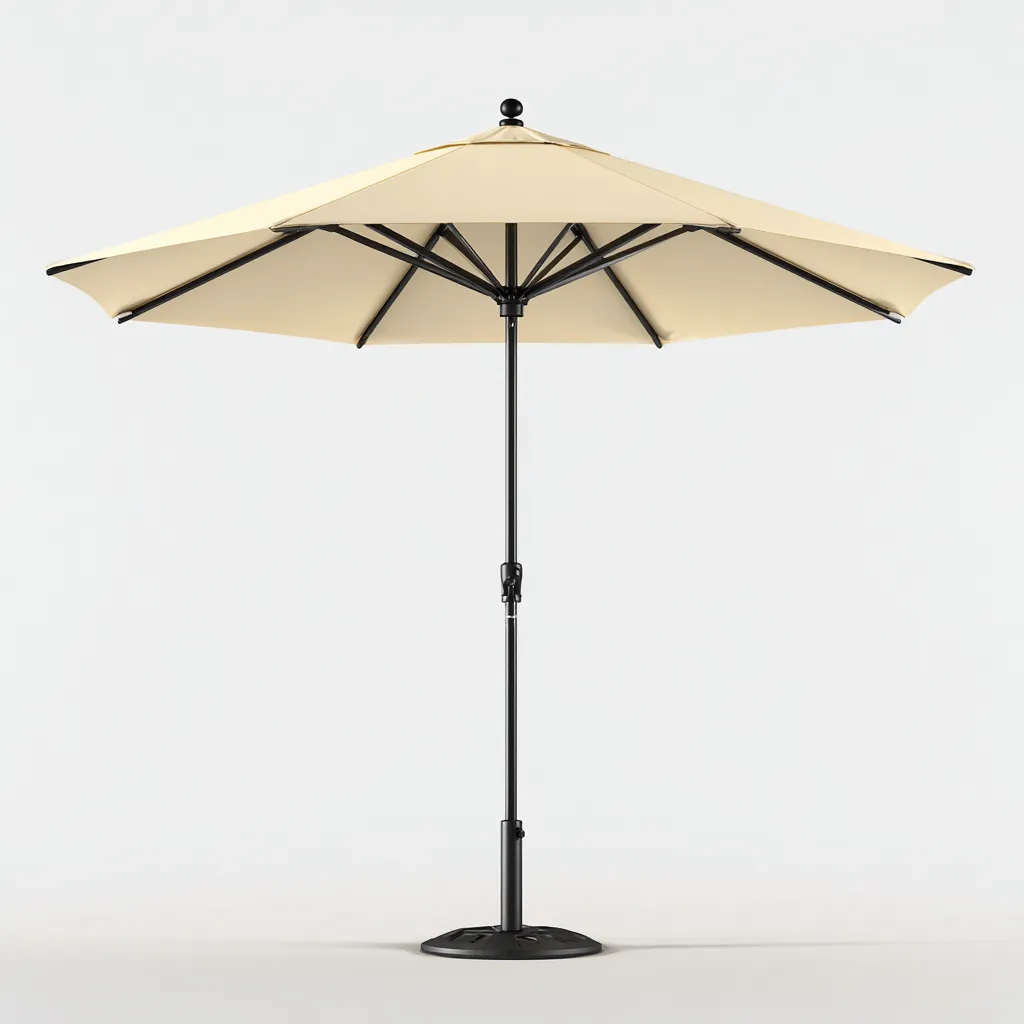 Ombrellone da giardino in poliestere 270x270x250 cm - beige - con ventilazione superiore e struttura in acciaio nero-Designene