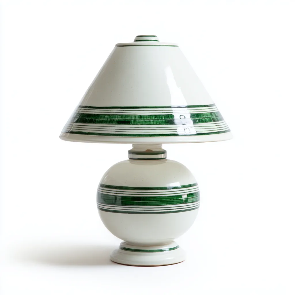 Lampada da tavolo in ceramica 30x30x50 cm - verde - design moderno-Designene