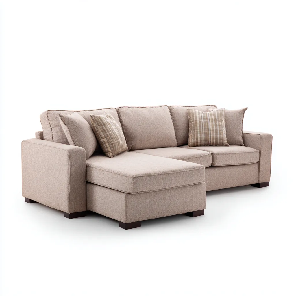 Divano angolare in tessuto 260x160x85 cm - beige - design moderno-Designene