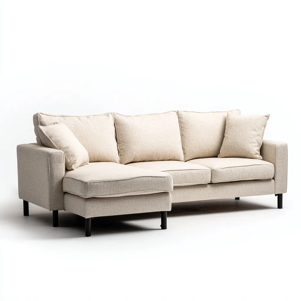 Divano angolare in tessuto 260x160x85 cm - beige - design moderno-Designene