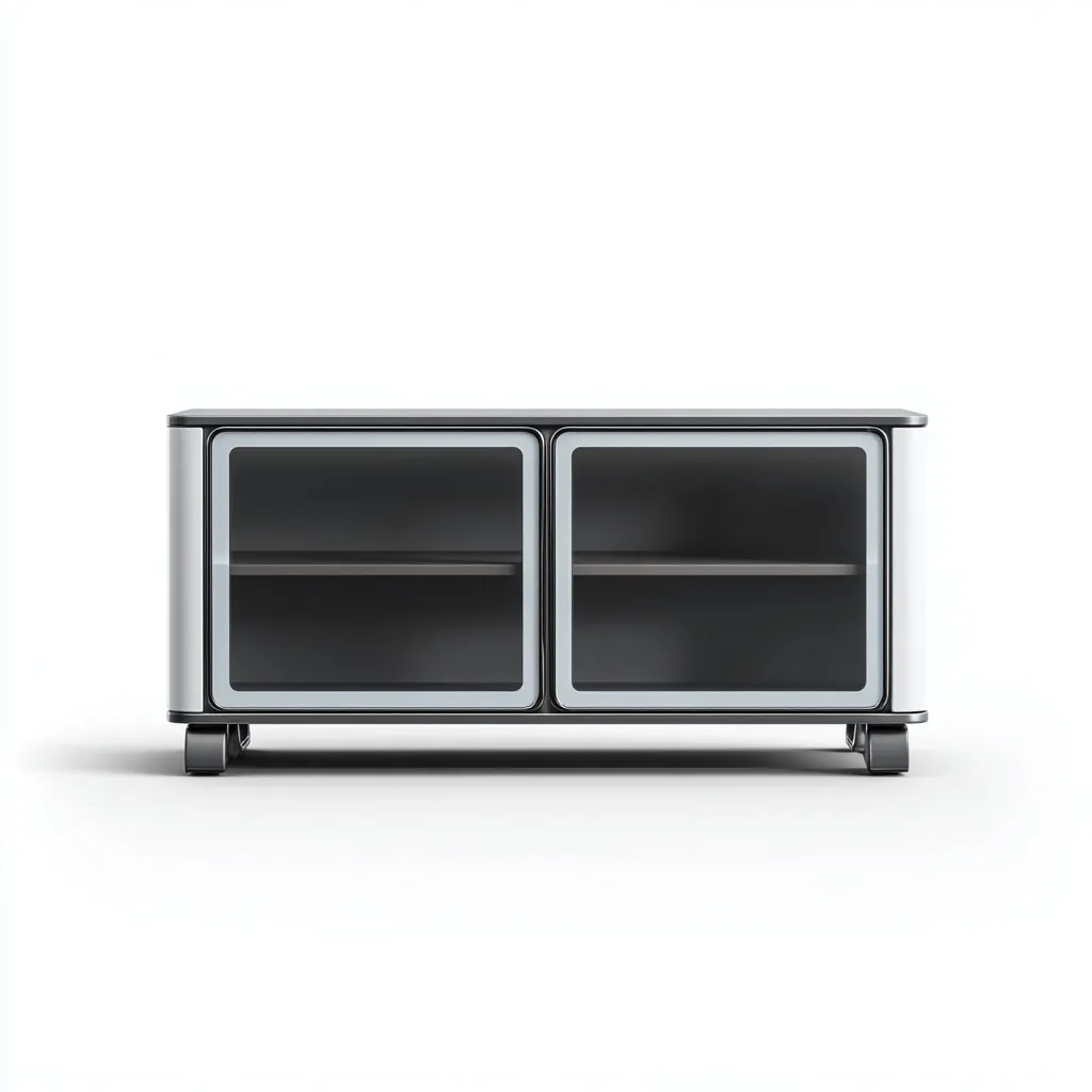 Mobile TV in metallo e vetro 120x40x50 cm - nero-grigio - stile moderno minimalista-Designene