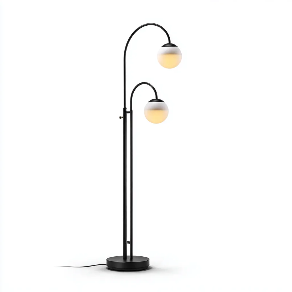 Lampada da terra metallo nero 42x28x160 cm bianco-nero design moderno-Designene