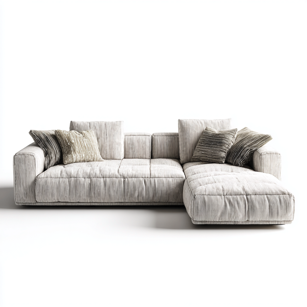 Divano angolare in tessuto 270x165x85 cm - grigio - design moderno-Designene