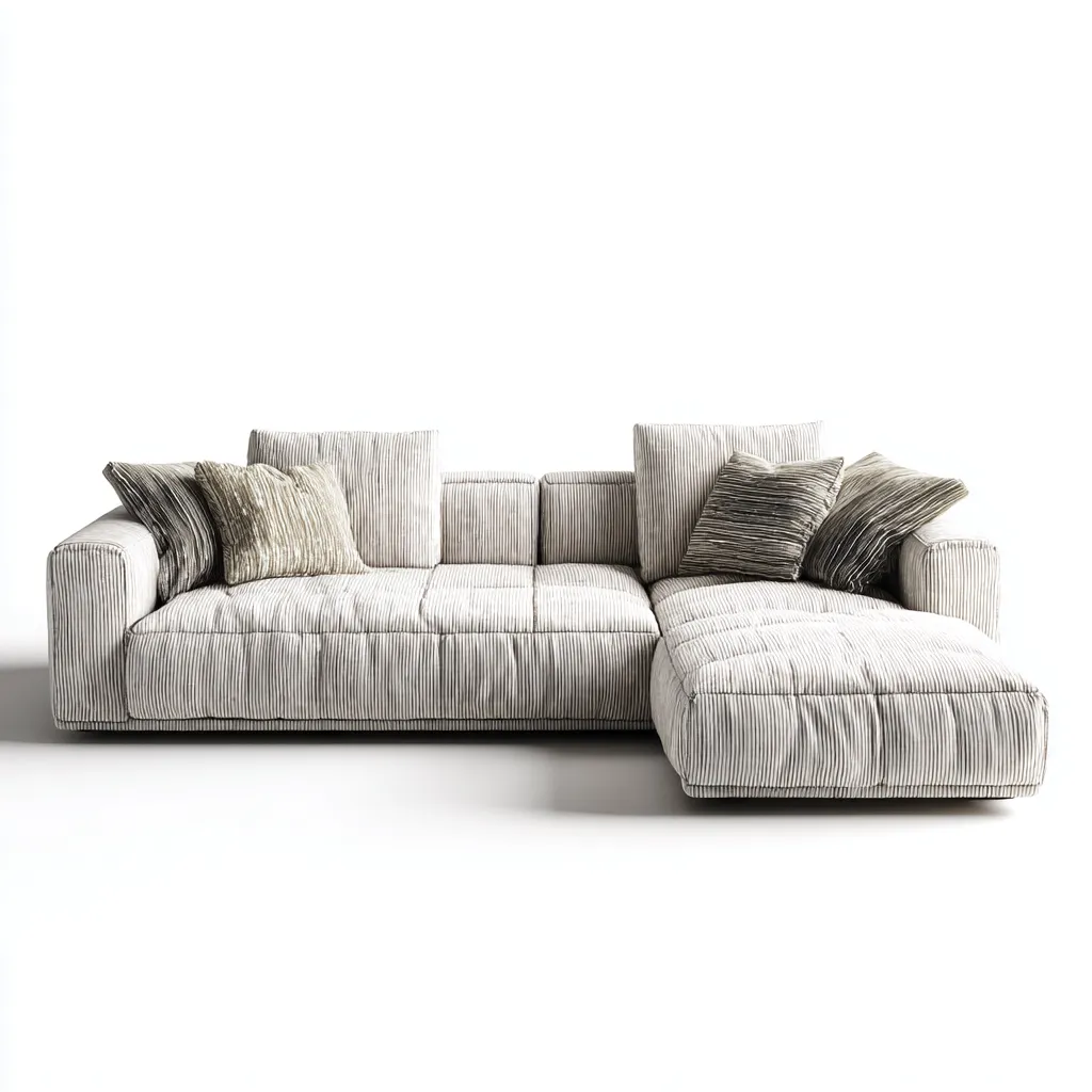 Divano angolare in tessuto 270x165x85 cm - grigio - design moderno-Designene