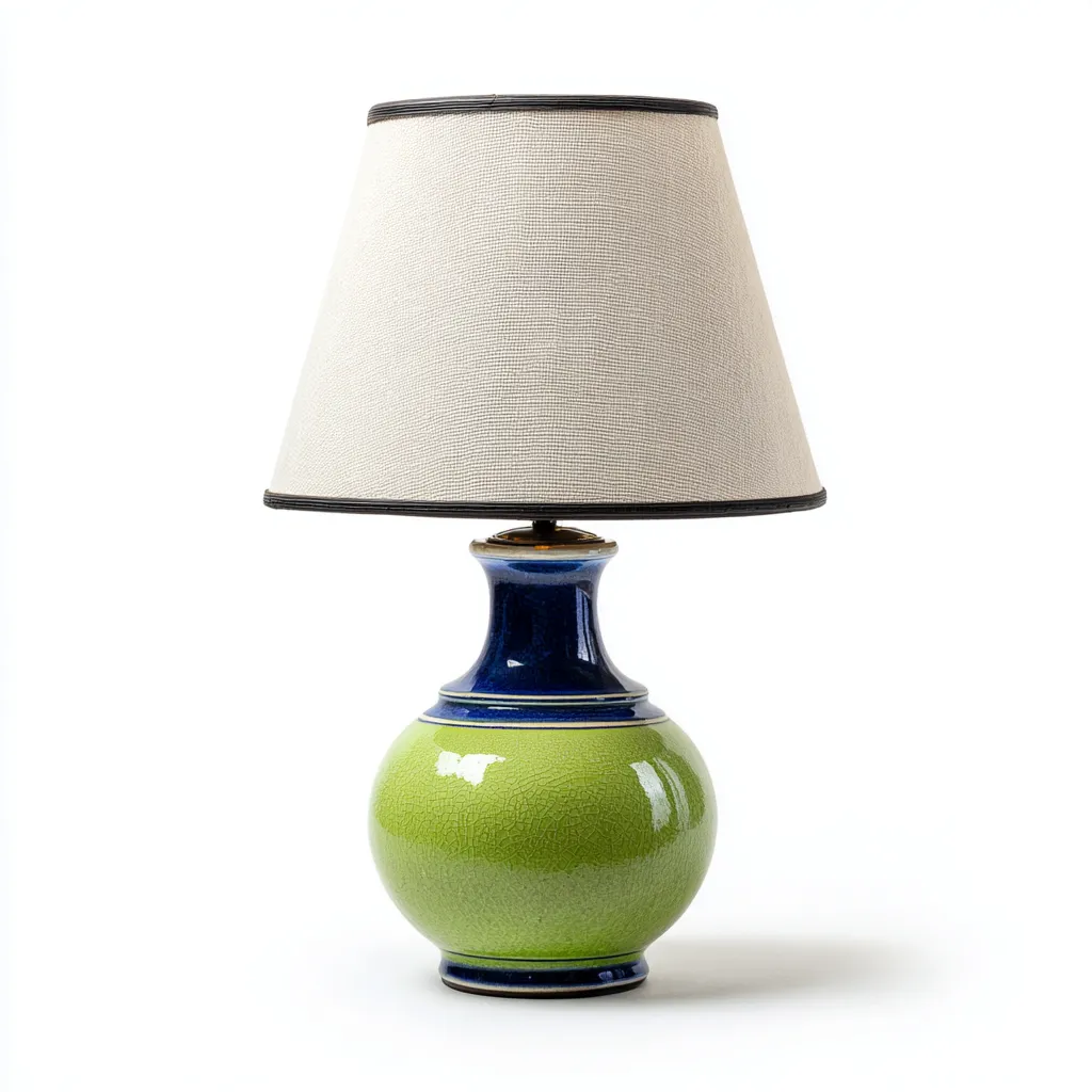 Lampada da tavolo in ceramica 28x28x45 cm - verde - design moderno-Designene