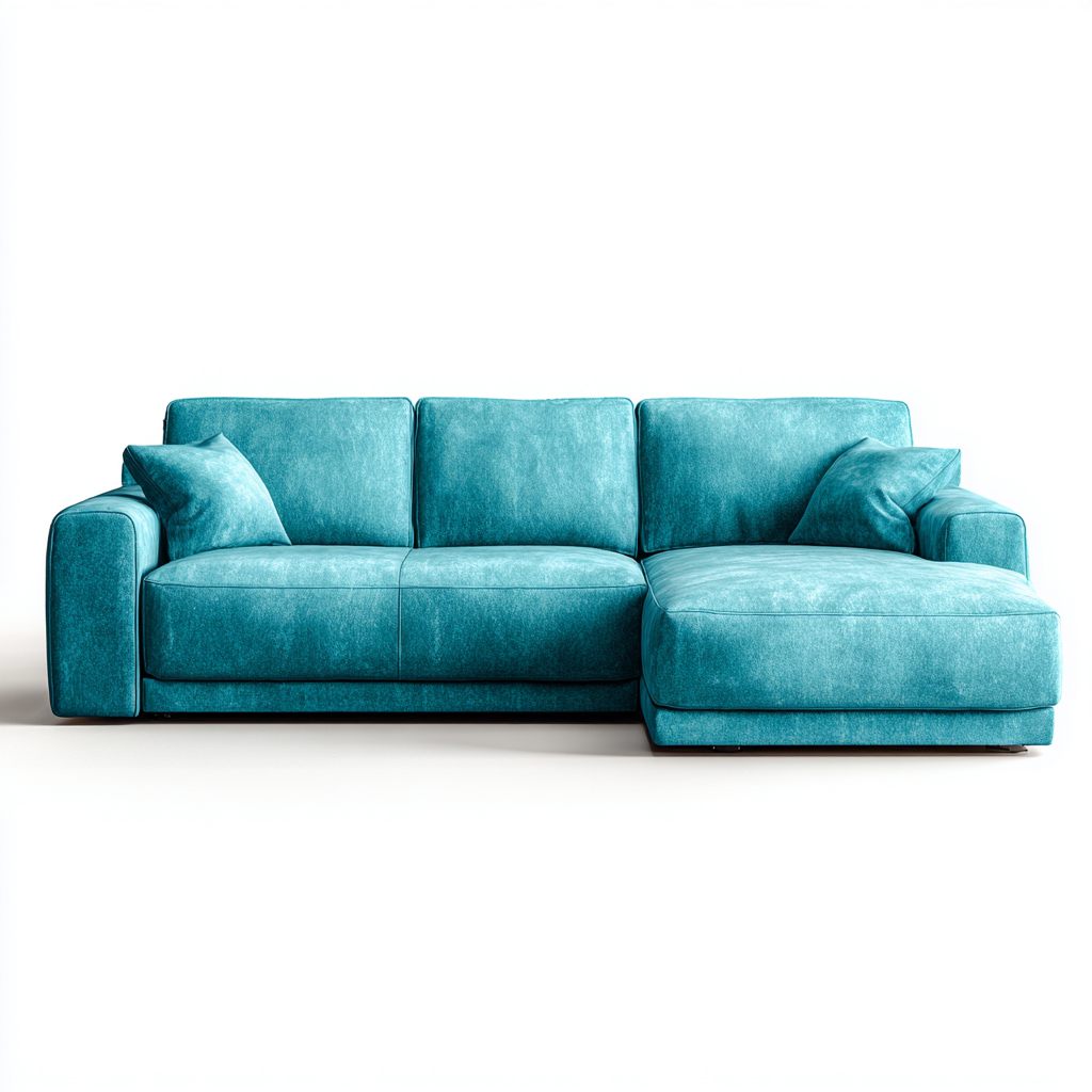 Divano angolare in tessuto 260x160x85 cm - blu - design moderno-Designene