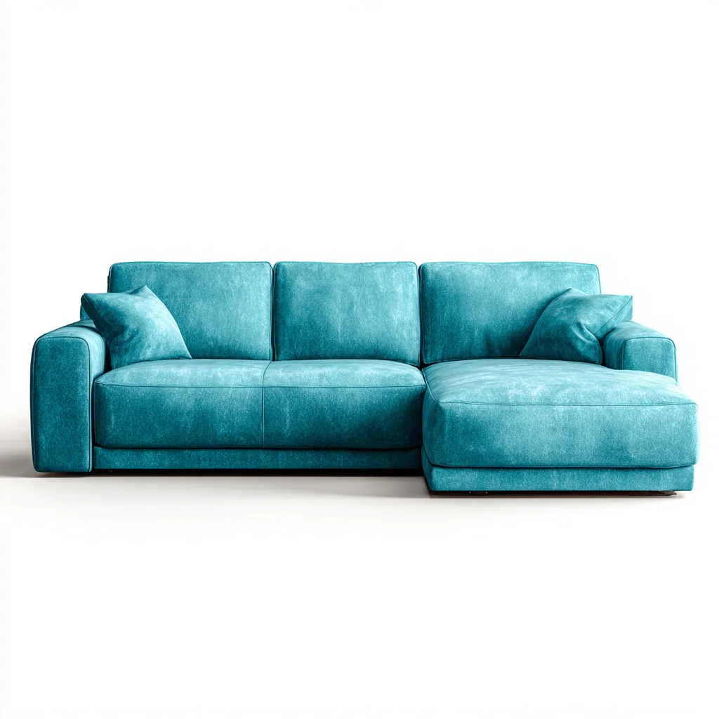 Divano angolare in tessuto 260x160x85 cm - blu - design moderno-Designene