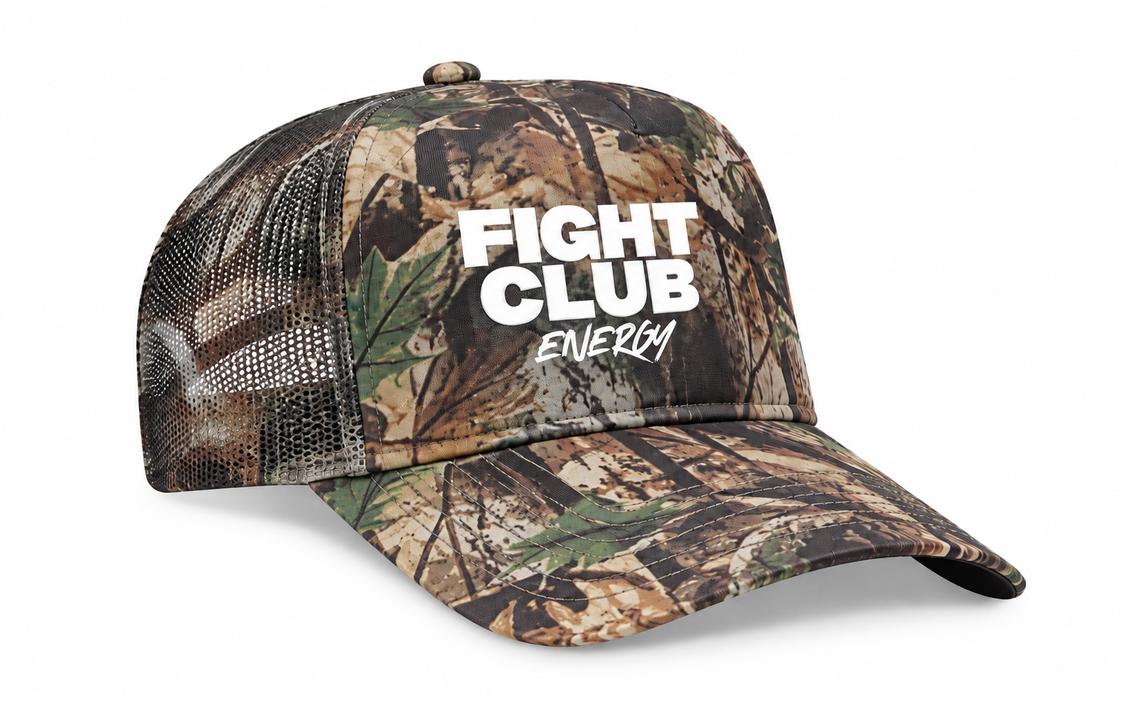 Fight Club Energy Real Tree Camo with White Logo