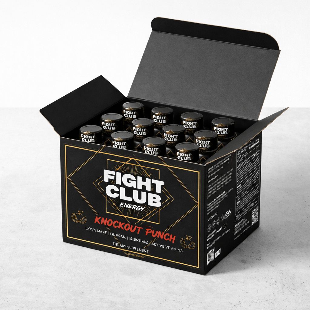 Fight Club Energy Shots Knockout Punch Fruit Punch Flavor 2.5oz Bottles (12 Pack)