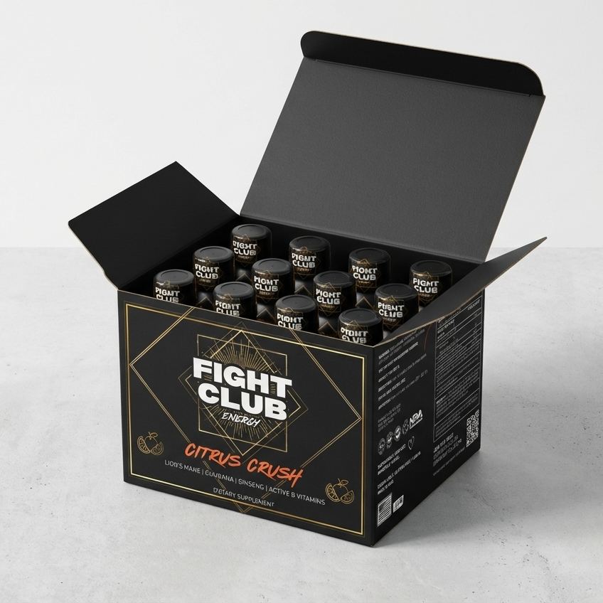 Fight Club Energy Shots Citrus Crush 2.5oz Bottles (12 Pack)