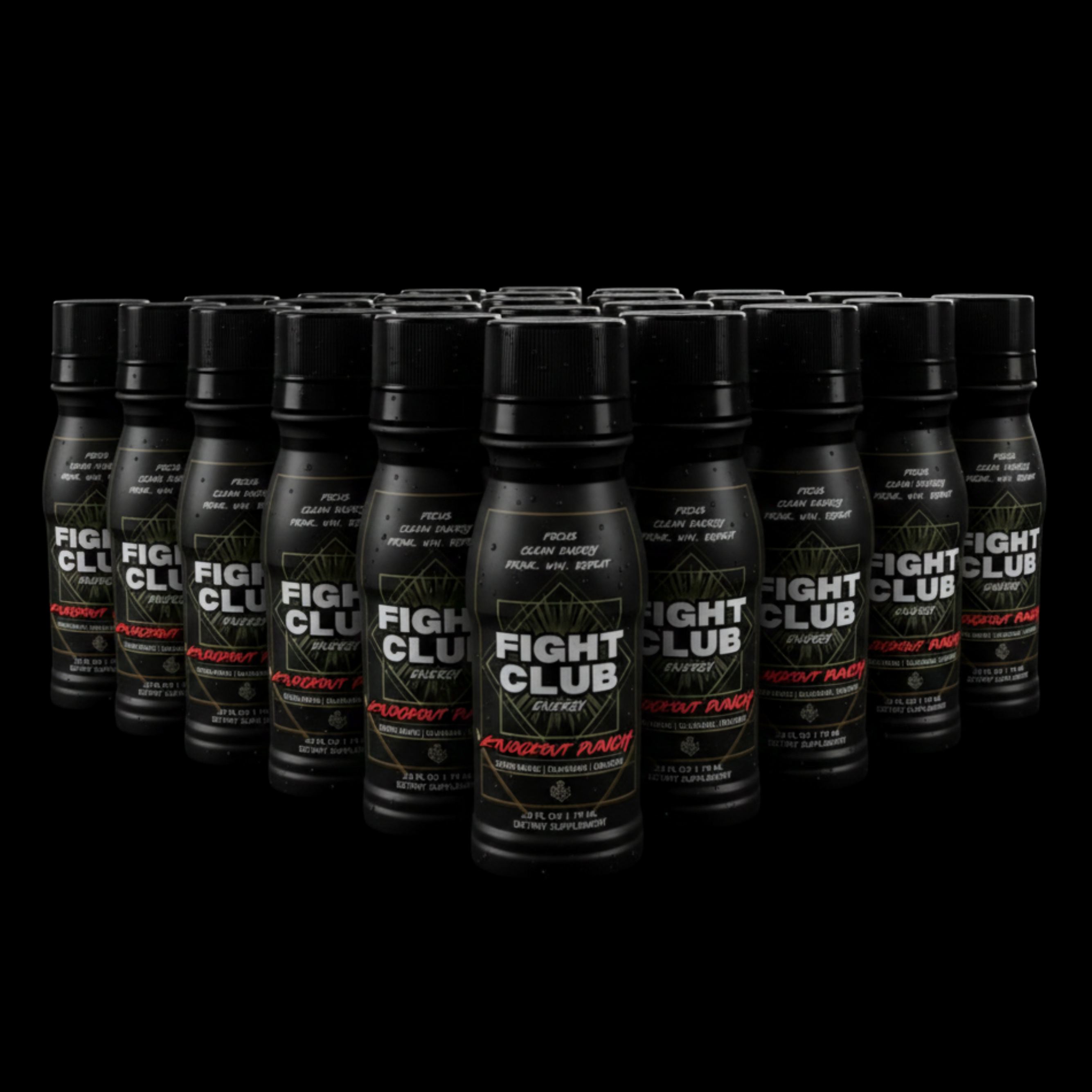 Fight Club Energy Shots Knockout Punch Fruit Punch Flavor 2.5oz Bottles (20 Pack)