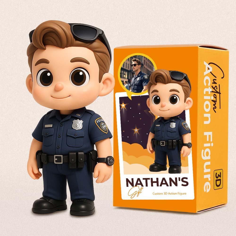 Custom 3D Action Figure From Your Photo - Personalized Toy | Perfect Gift for Policemen-SELLMALL