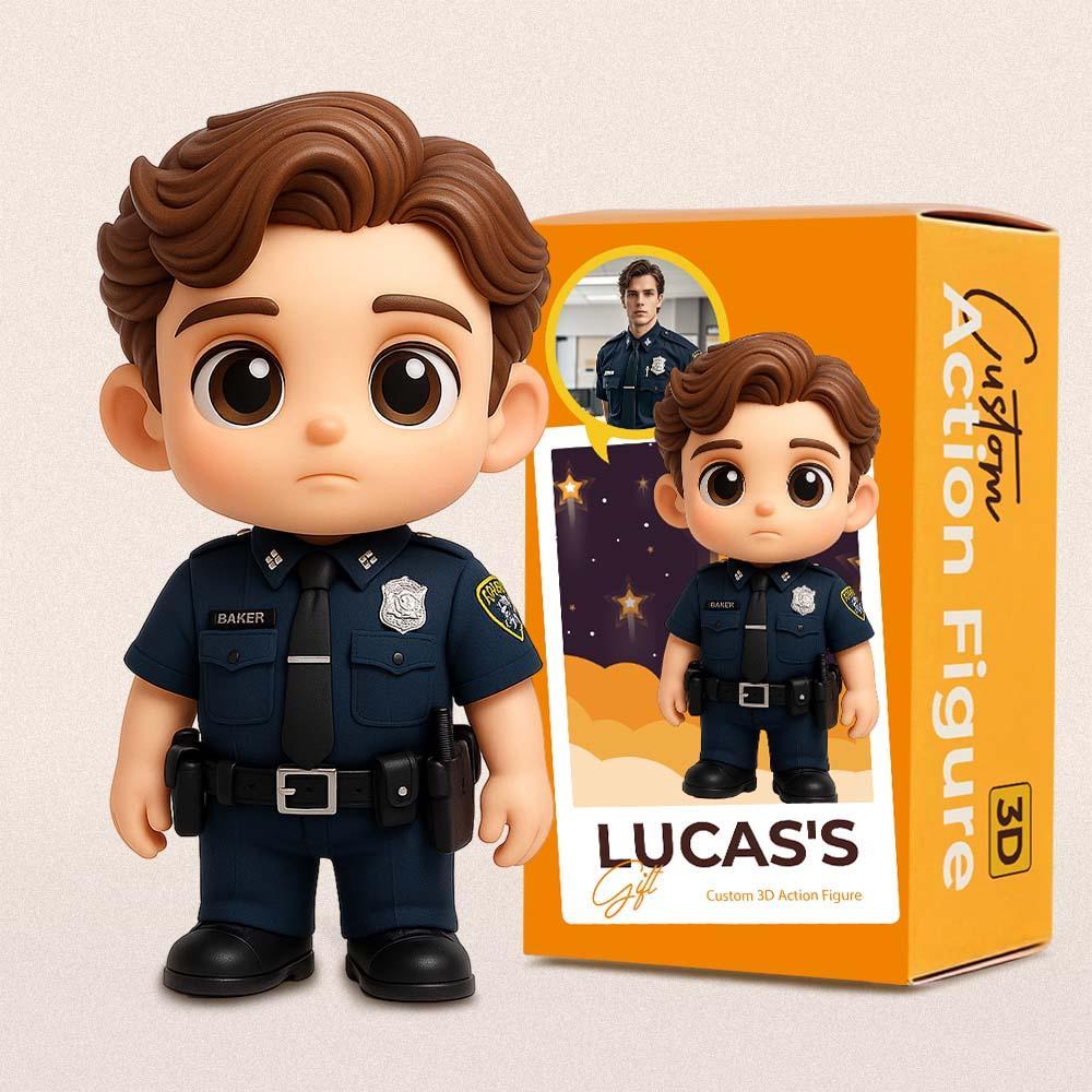 Custom 3D Action Figure From Your Photo - Personalized Toy | Perfect Gift for Policemen-SELLMALL