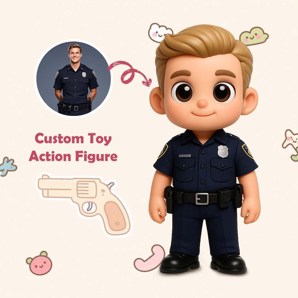 Custom 3D Action Figure From Your Photo - Personalized Toy | Perfect Gift for Policemen-SELLMALL