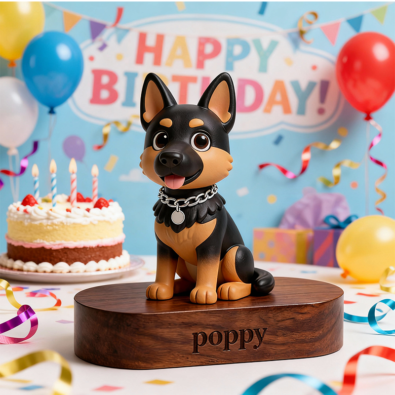 Custom 3D Printed Figure - Engraved Wooden Base - Personalized Name & Message Stand - Birthday-SELL MALL