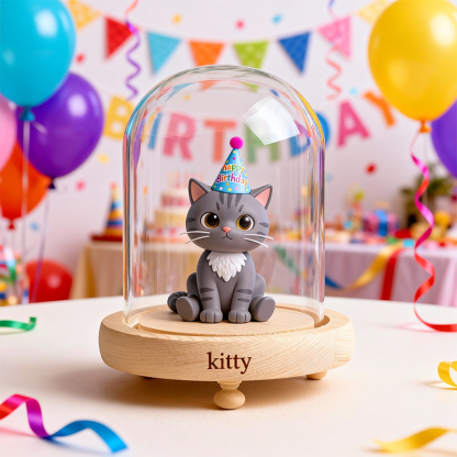 Custom 3D Action Figure - Round Long Heart Cover Night Lamp - Birthday