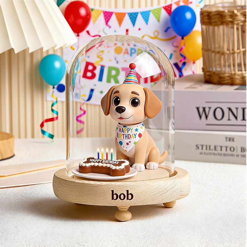 Custom 3D Action Figure - Round Long Heart Cover Night Lamp - Birthday