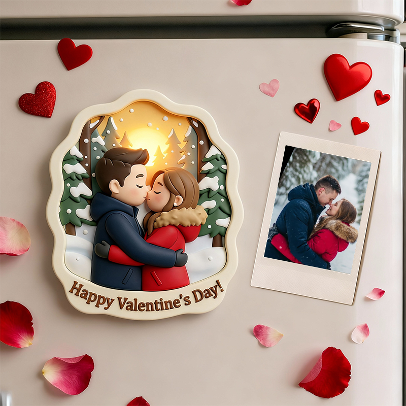 3D Printed Valentine’s Day Fridge Magnet Custom Personalized Mini Character Gift