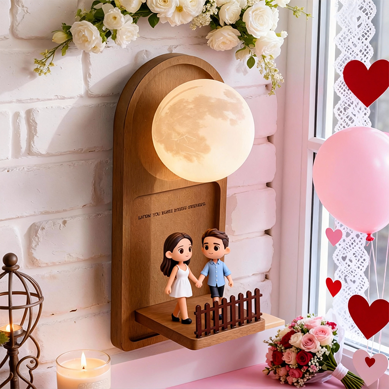 Personalized Valentine’s Day Cartoon Character Wall Lamp 3D Printed LED Night Light