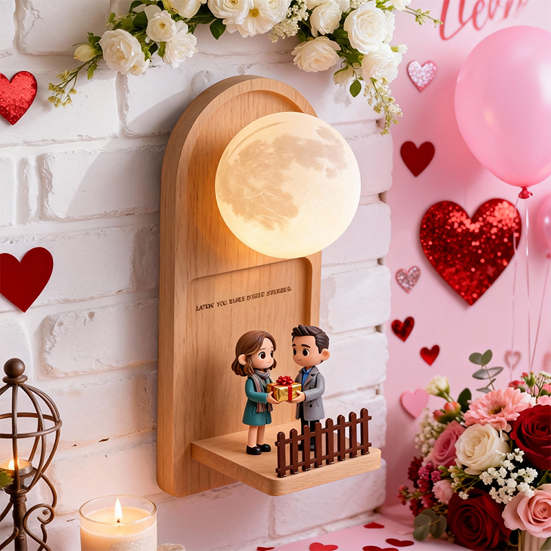 Personalized Valentine’s Day Cartoon Character Wall Lamp 3D Printed LED Night Light