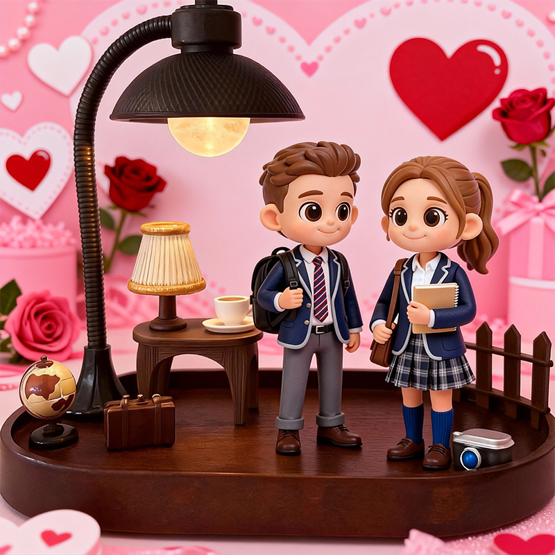 Custom 3D Printed Figure Desk Lamp - Valentine's Day - Night Light
