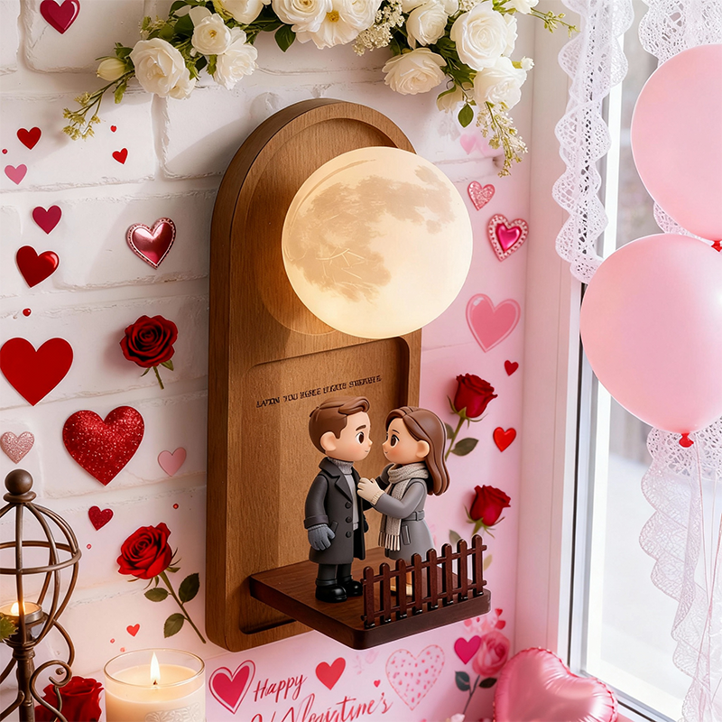 Personalized Valentine’s Day Cartoon Character Wall Lamp 3D Printed LED Night Light
