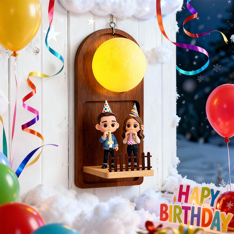 Custom 3D Printed Figurine - Cartoon Character Wall Lamp - Personalized Text Night Light - Birthday