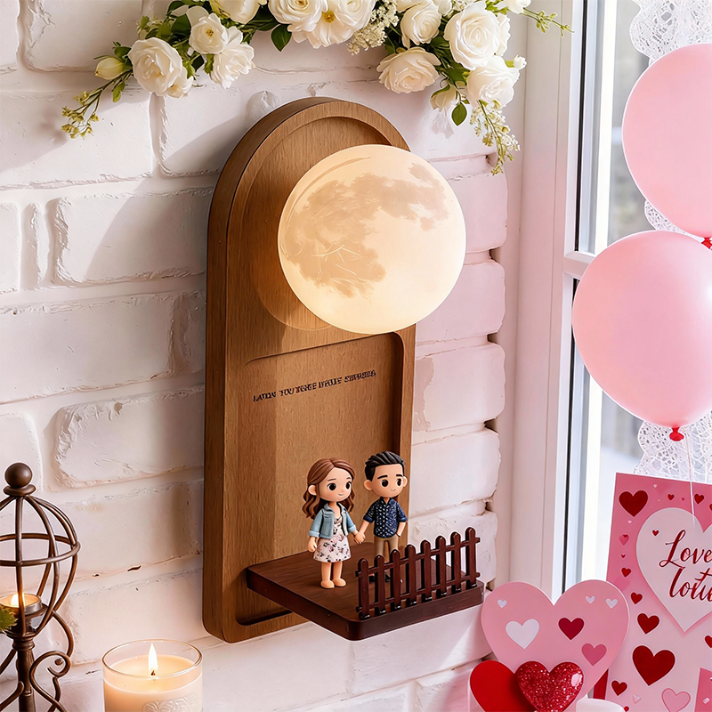 Personalized Valentine’s Day Cartoon Character Wall Lamp 3D Printed LED Night Light