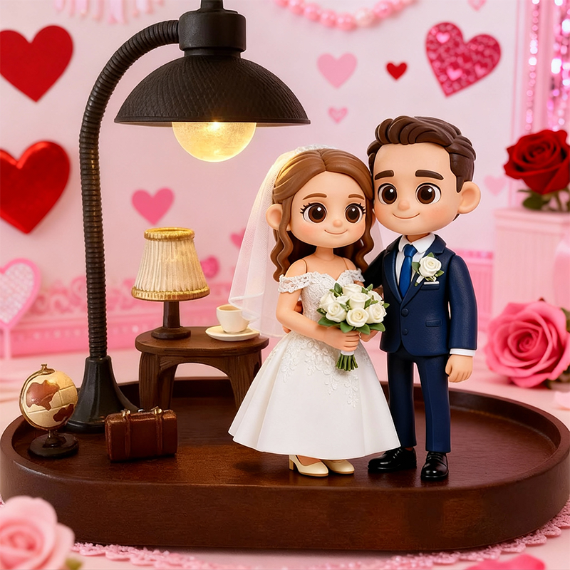 Custom 3D Printed Figure Desk Lamp - Valentine's Day - Night Light