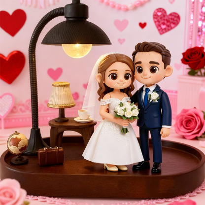 Custom 3D Printed Figure Desk Lamp - Valentine's Day - Night Light