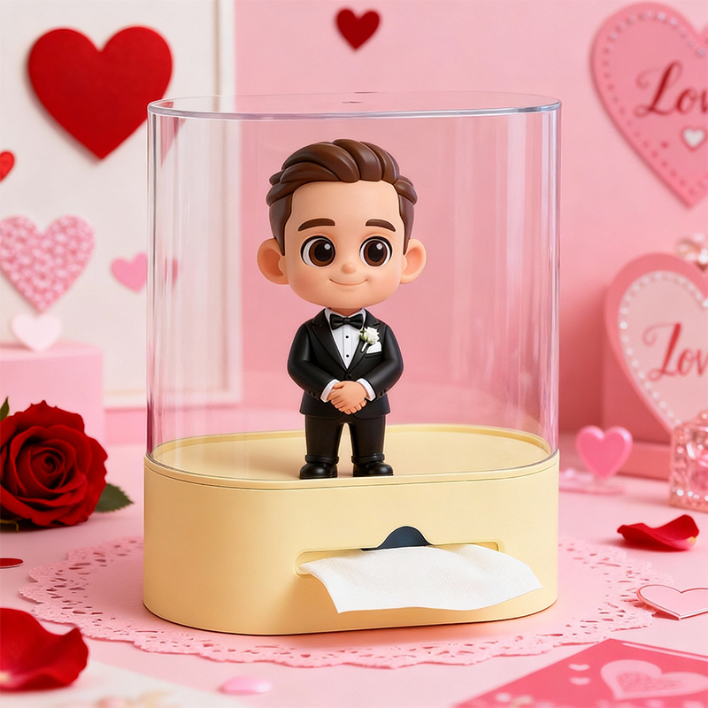 Custom 3D Printed Figure Tissue Box - Valentine's Day Special